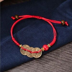 5/$25 Chinese Coin Red String Bracelet